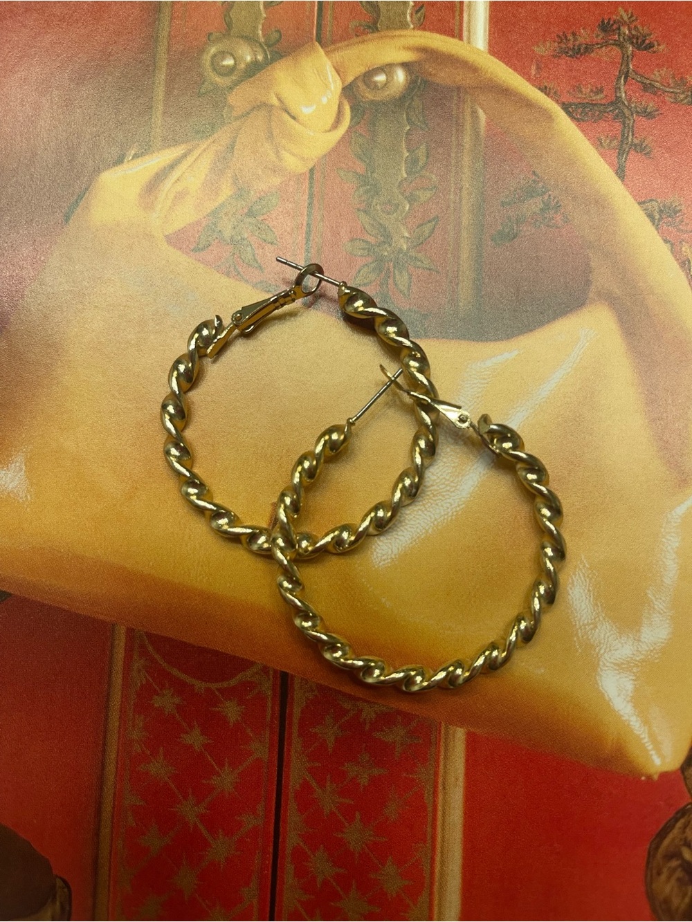 Gold Twisted Hoop Earrings
